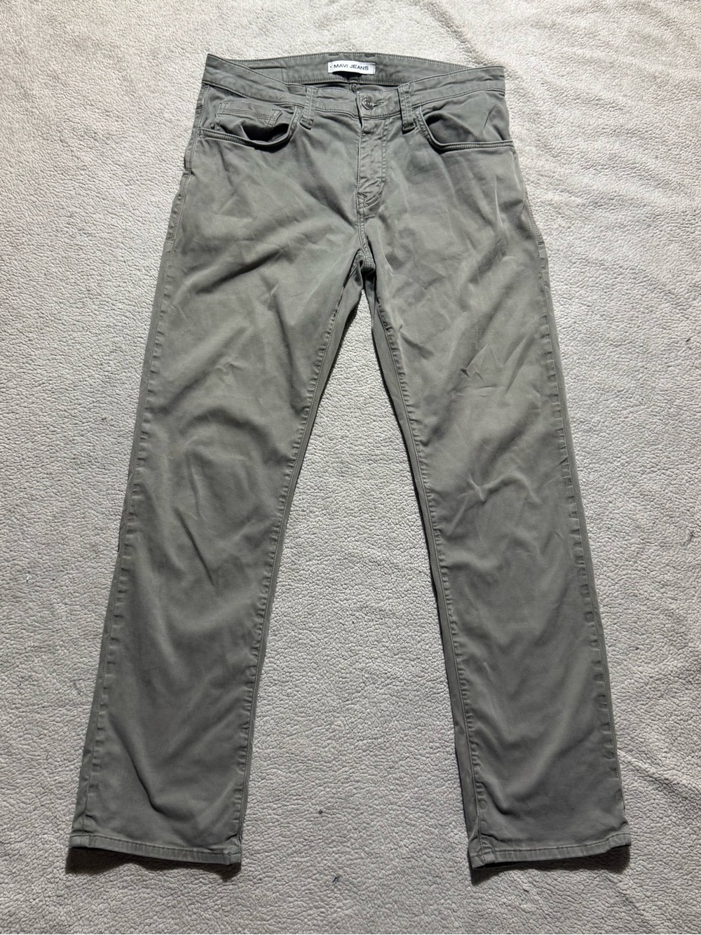Mavi Jeans Mens 32 Green Zach Mid Rise Slim Straight Cotton Blend Meas 32x30.5